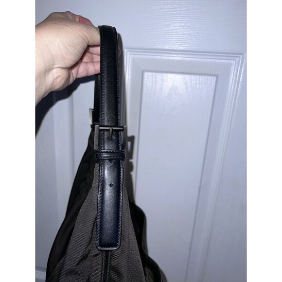 COACH Neoprene Nylon Dark Green Leather Handle Satchel Handbag - Picture 10 of 16